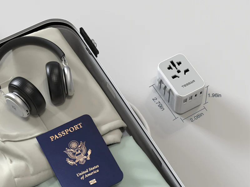 TESSAN Universal Travel Plug Adapter, Universal Travel Plug with 2 USB and 3 USB C, Travel Adapter for USA, UK, Irland, Austuralia, Charger for Over 224 Countries, Travel Plugs - Image 5